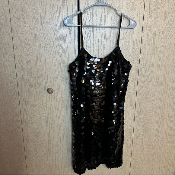 A New Day Black Sequined Spaghetti Strap Dress XXL NEW - Picture 7 of 7